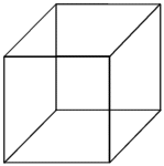 Drahtmodell eines Würfels 